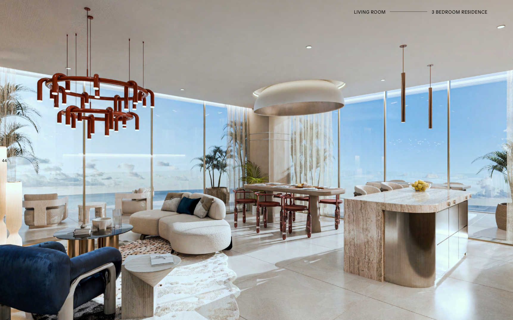 Agency 8 luxury apartment interior overlooking the sea